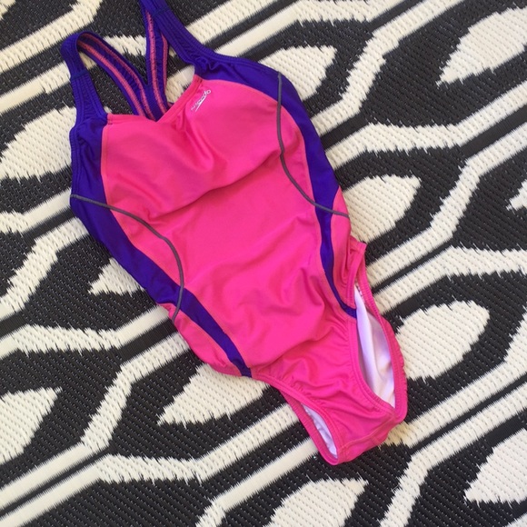 One-Piece Swimsuit: Black, Pink & Cherries
